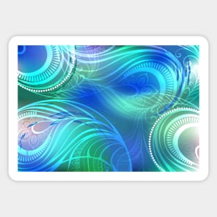 Iridescent Peacock Background Sticker